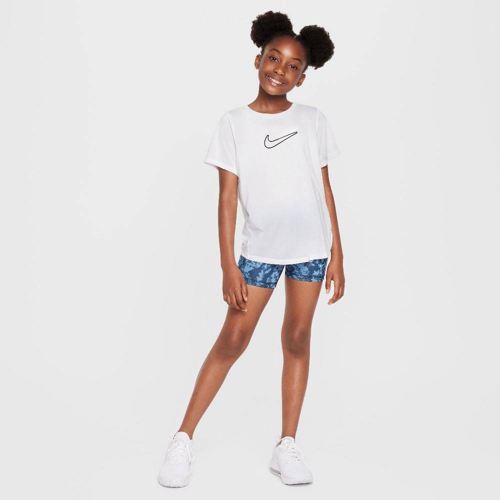 NIKE GIRLS DRI-FIT FITTED SHORT-SLEEVE TOP