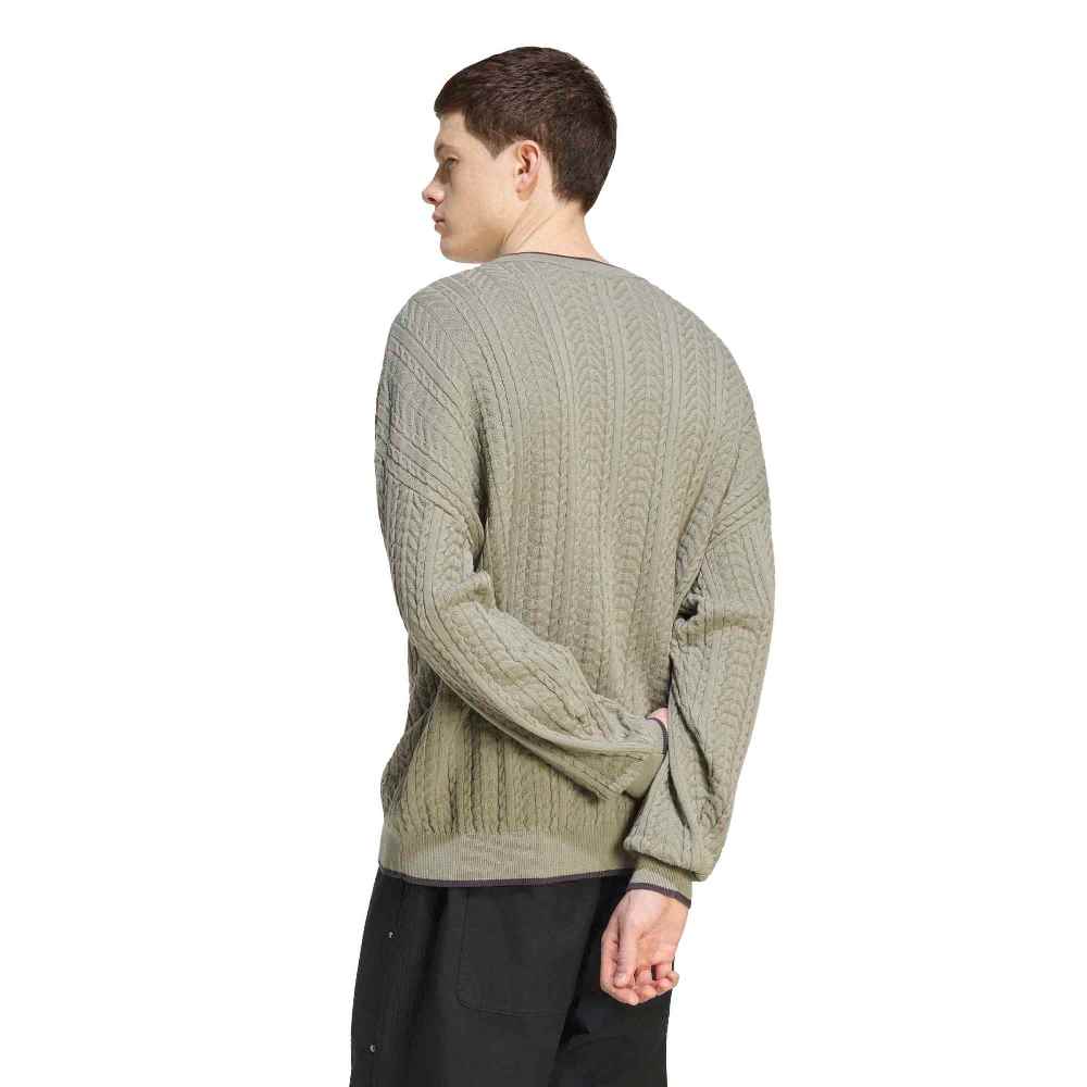 ADIDAS ORIGINALS M CABLE KNIT CREWNECK SWEATSHIRT