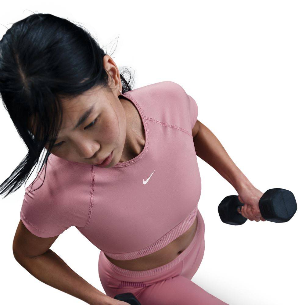 NIKE PRO DRI-FIT SHORT-SLEEVE CROPPED GRAPHIC TOP