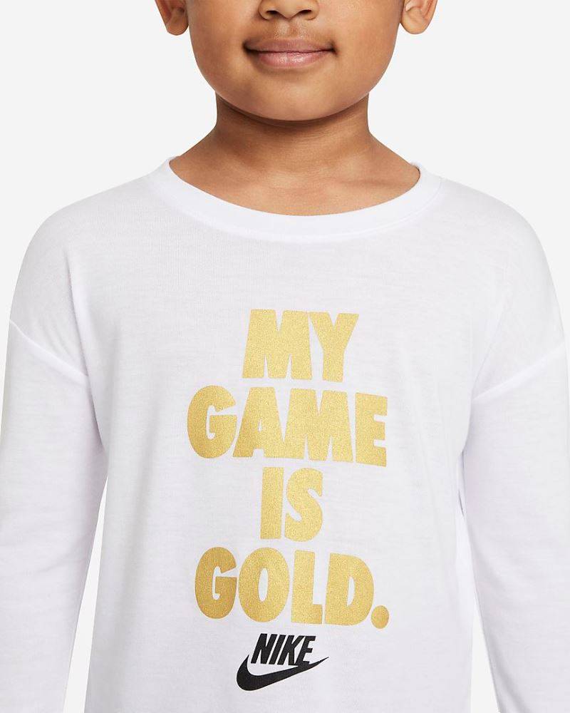 NIKE LITTLE GIRLS MY GAME IS GOLD LS TOP