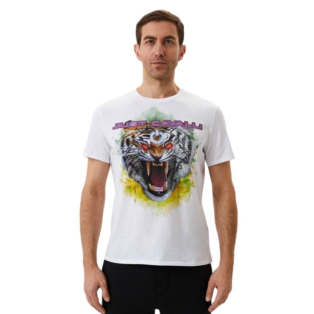 JUST CAVALLI TIGER PRINT T-SHIRT