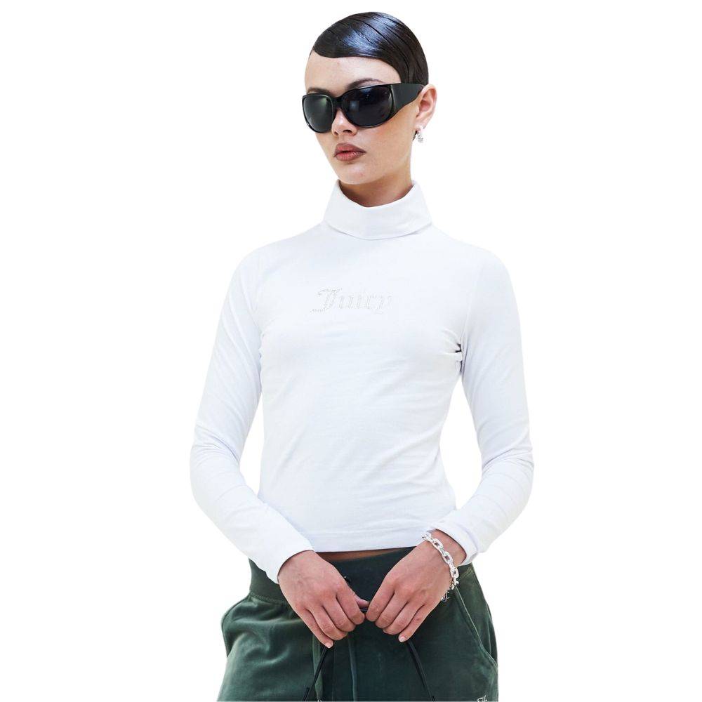 JUICY COUTURE VIRGO DIAMANTE ROLL NECK TOP