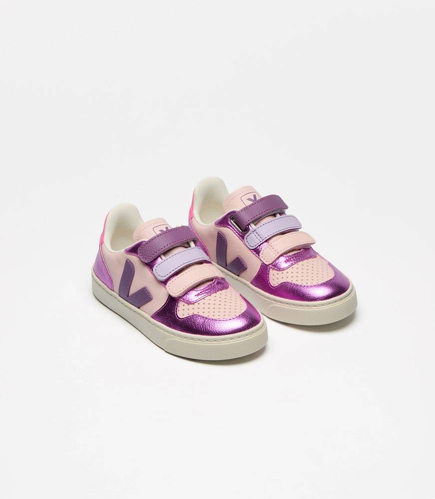 VEJA V-10 ORGANIC TRACED LEATHER KIDS
