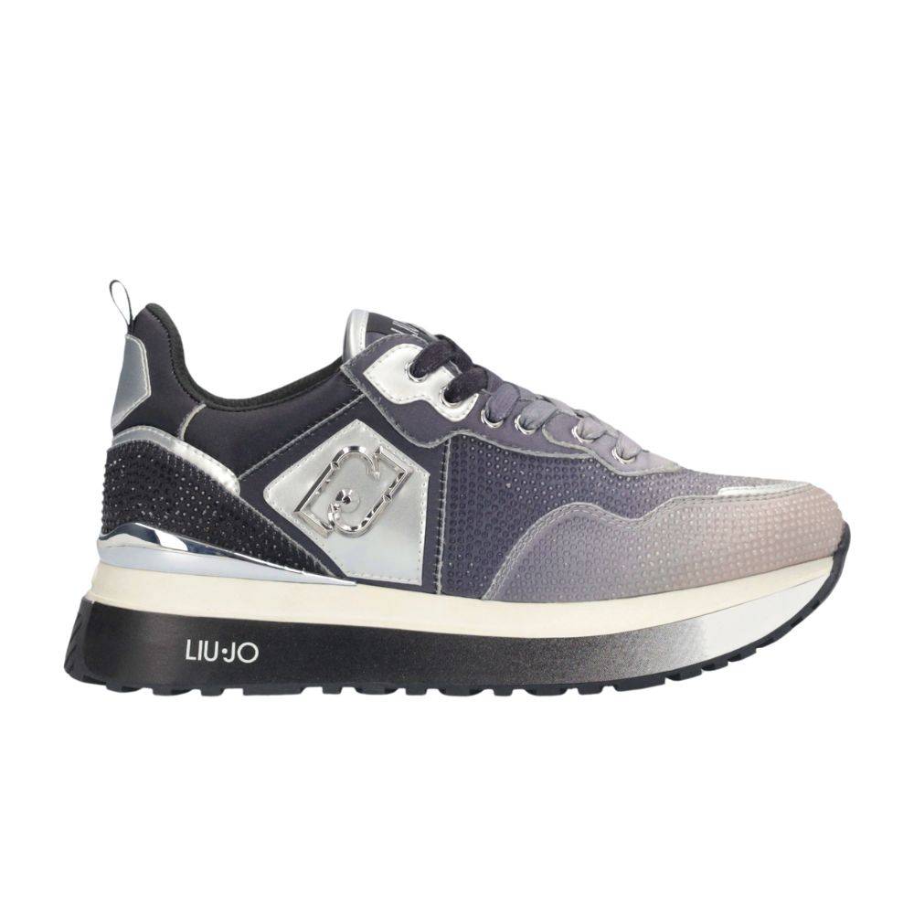 LIU JO MAXI WONDER PLATFORM SNEAKERS WITH ALL OVER RHINESTONES