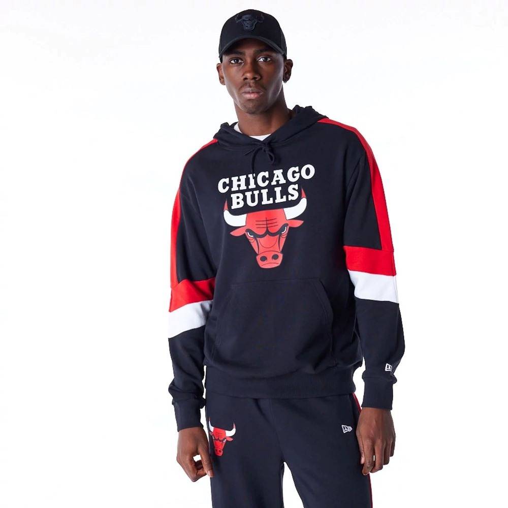 NEW ERA COLOUR BLOCK OVERSIZE HOODIE CHICAGO BULLS