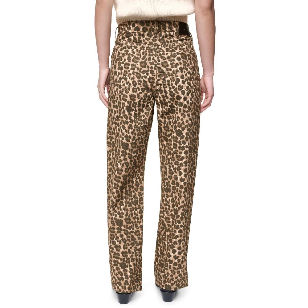 DKNY HIGH RISE CLASSIC STRAIGHT LEOPARD PRINT JEANS