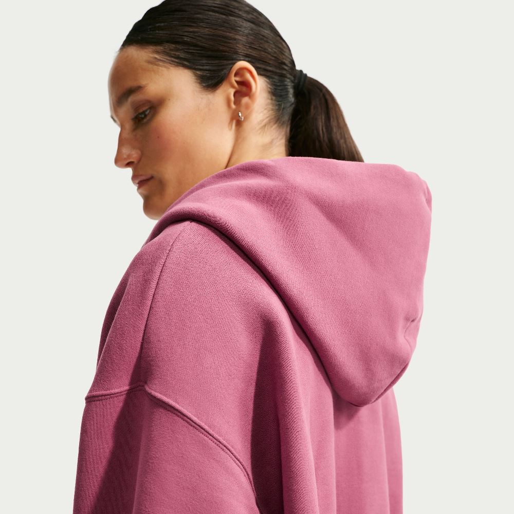 NIKE STUDIO FLEECE OVERSIZED CROPPED FULL-ZIP HOODIE