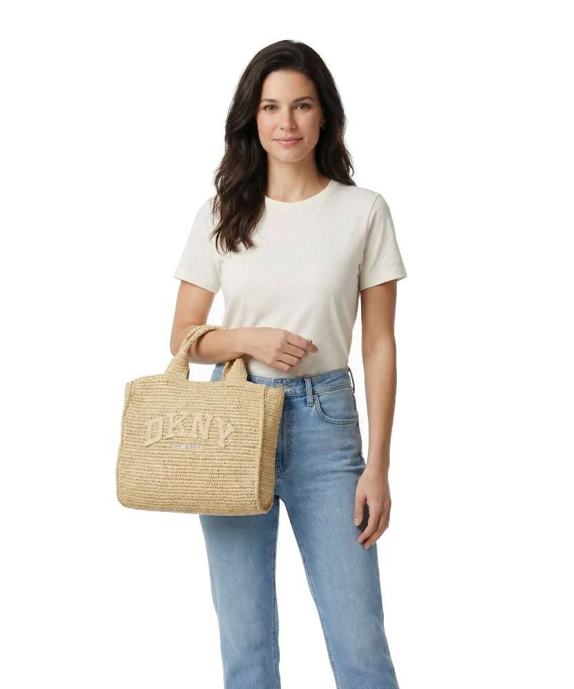 DKNY HADLEE MEDIUM RAFFIA TOTE BAG