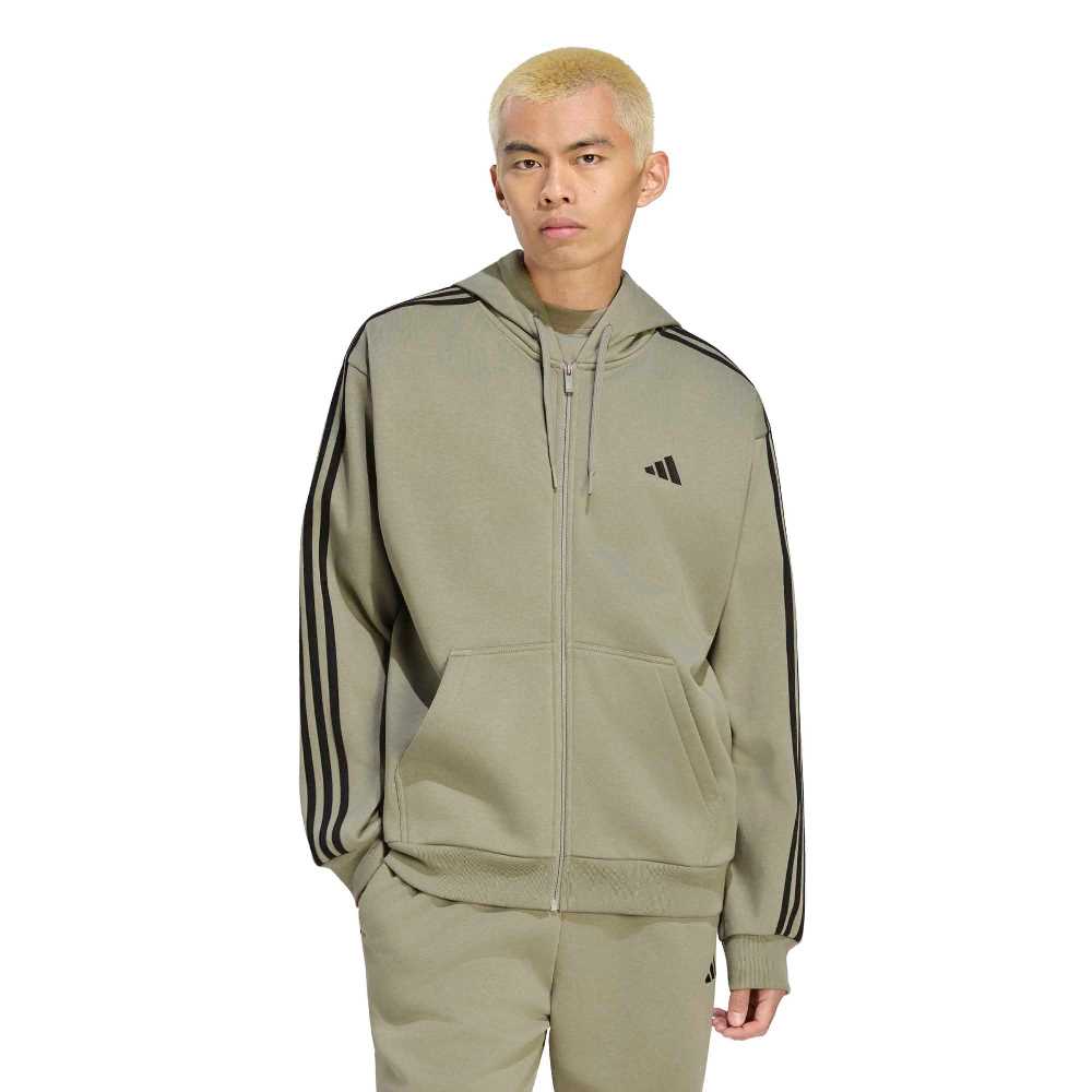 ADIDAS M ESSENTIALS 3-STRIPES FLEECE FULL-ZIP HOODIE