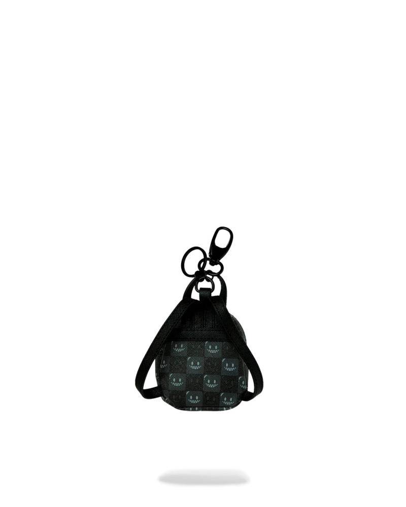 SPRAYGROUND SHARKS IN PARIS WTF BUBBLY BLACK CHECK KEYCHAIN