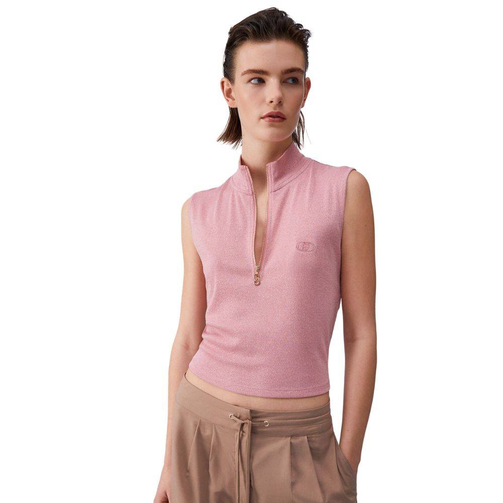 LIU JO HALF-ZIP SLEEVELESS TANK TOP