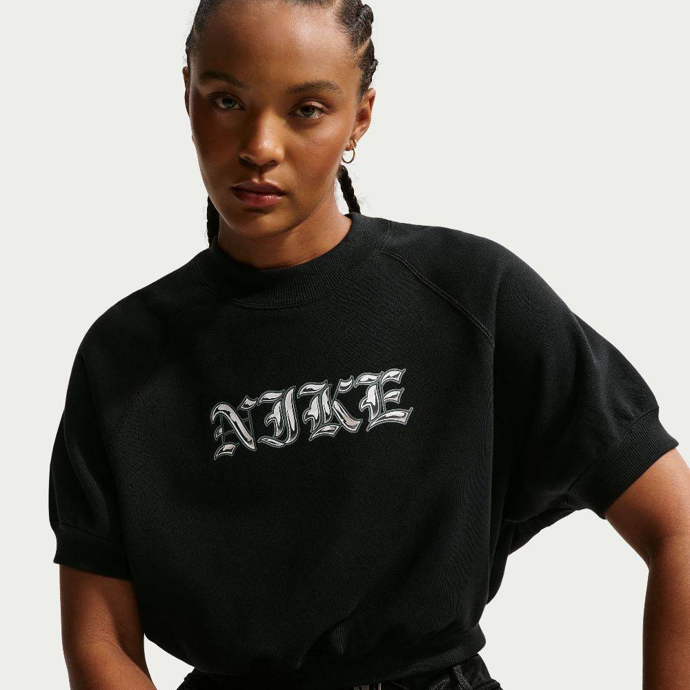 NIKE WOMENS NSW LOOSE SHORT-SLEEVE FRENCH TERRY TOP