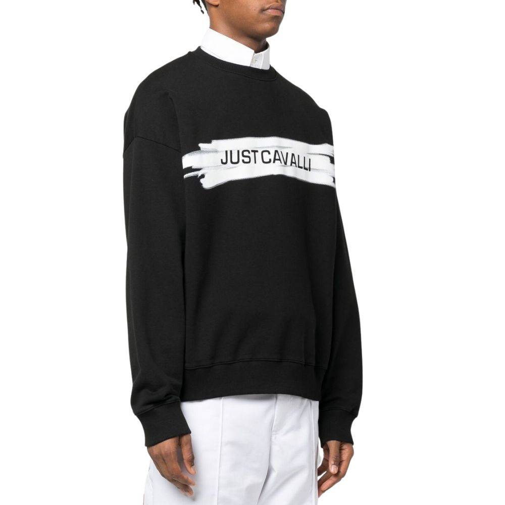 JUST CAVALLI LOGO PRINT CREW SWEATSHIRT