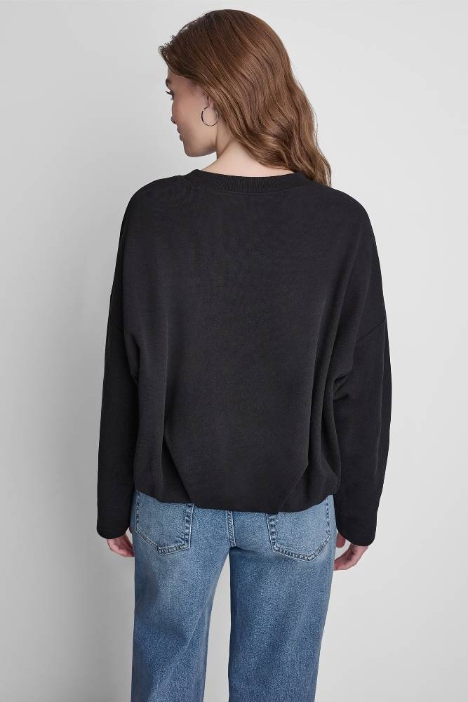 DKNY LOGO EMBELLISHED CREW NECK SWEATSHIRT