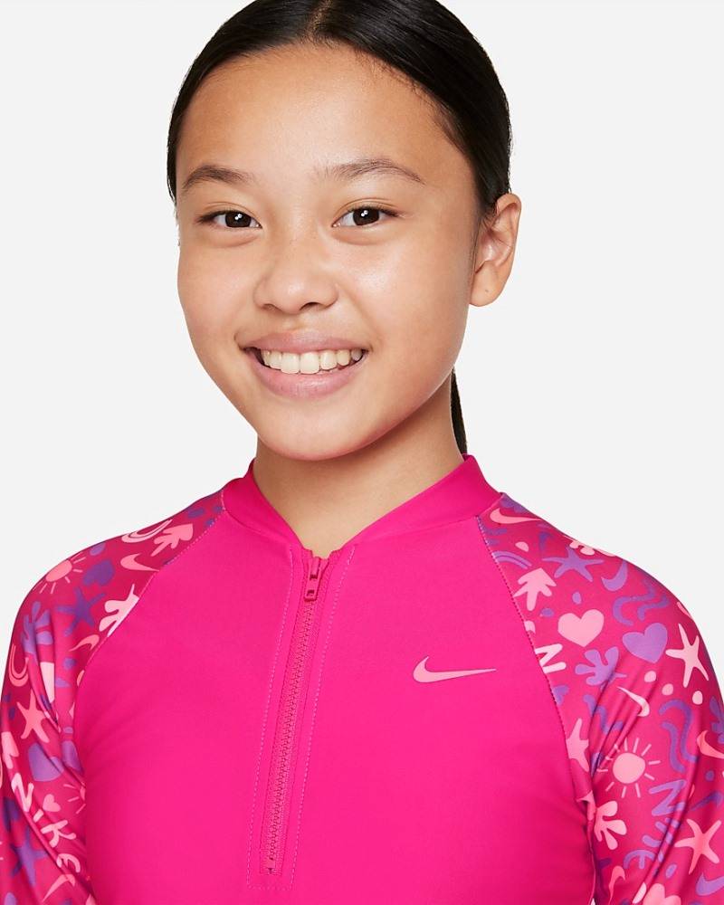 NIKE GIRLS FUN FOREST LONG-SLEEVE ZIP HYDROGUARD