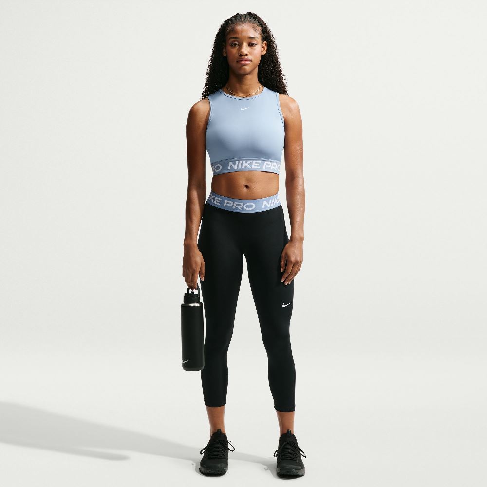 NIKE PRO MID-RISE FULL-LENGTH CROP LEGGINGS