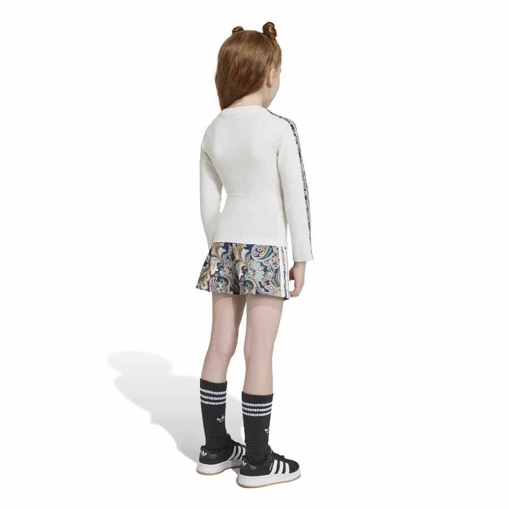 ADIDAS ORIGINALS LITTLE LIBERTY LONDON SLIM 3 STRIPES LONG-SLEEVE TOP/SKORT SET
