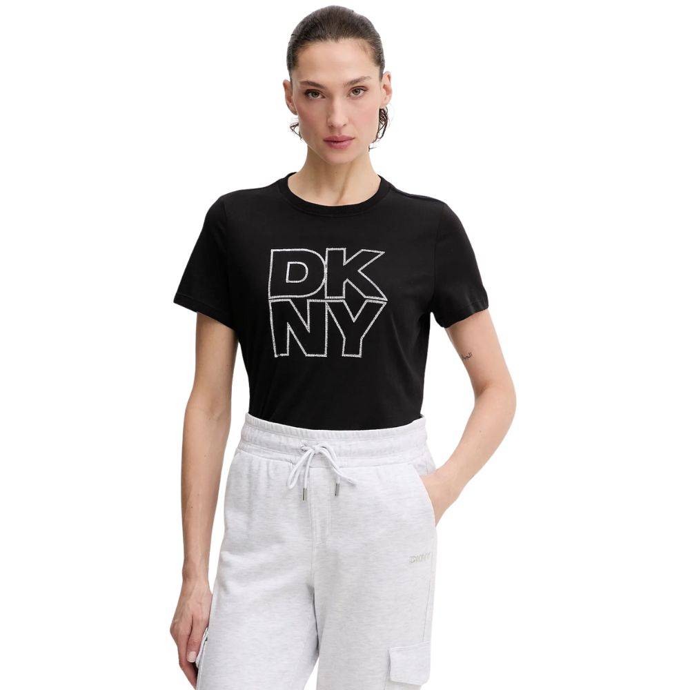DKNY DIAMANTE LOGO SHORT SLEEVE TEE