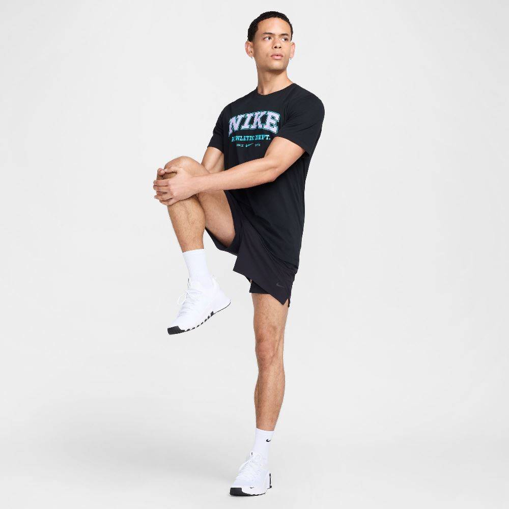 NIKE DRI-FIT FITNESS HYBRID-PRINT TEE