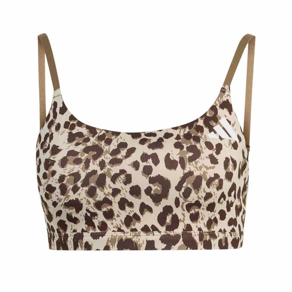 ADIDAS OPTIME ESSENTIALS 3-STRIPES LEOPARD LIGHT SUPPORT BRA