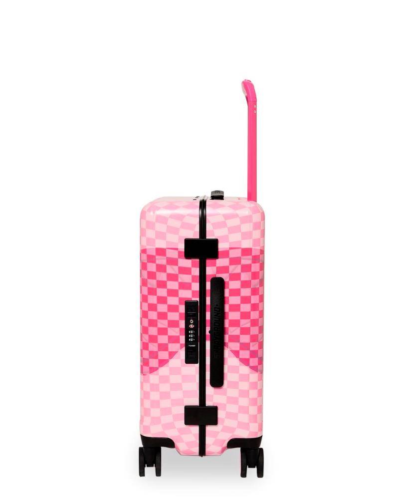 SPRAYGROUND PINK SHARKS IN PARIS PATCH CARRY-ON LUGGAGE