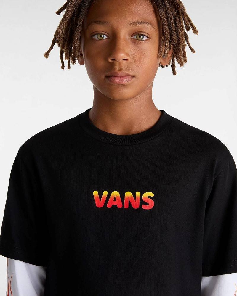 VANS BOYS FLAME THROWER 2FER T-SHIRT