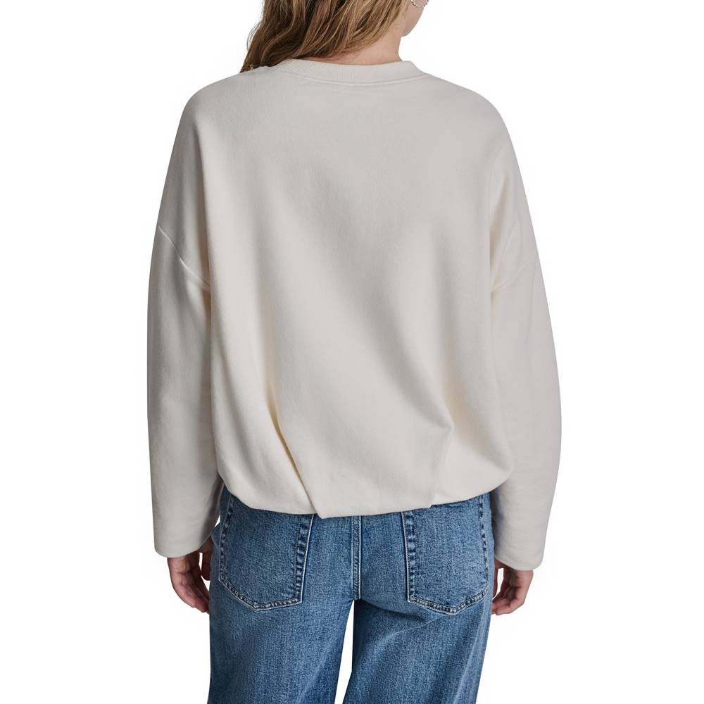 DKNY LOGO EMBELLISHED CREW NECK SWEATSHIRT