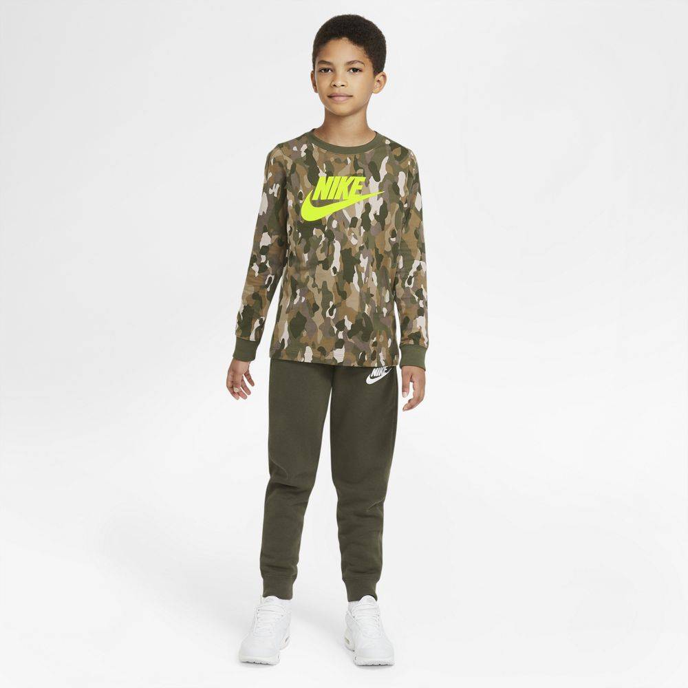 NIKE BOYS SPORTSWEAR CAMO LONG SLEEVE TEE