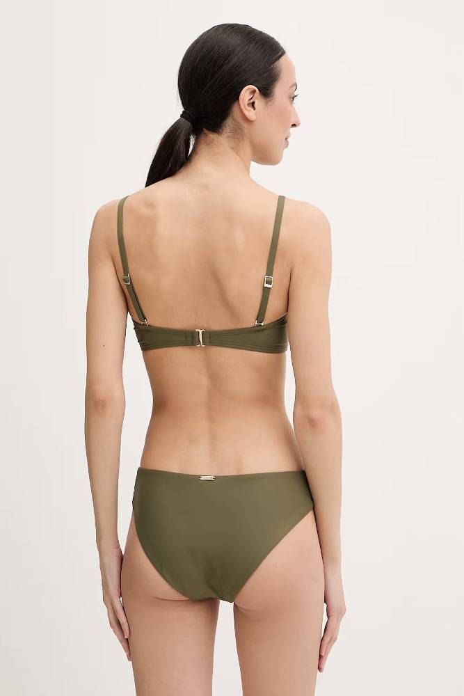 DKNY U WIRE SHIRRED BANDEAU TOP BIKINI