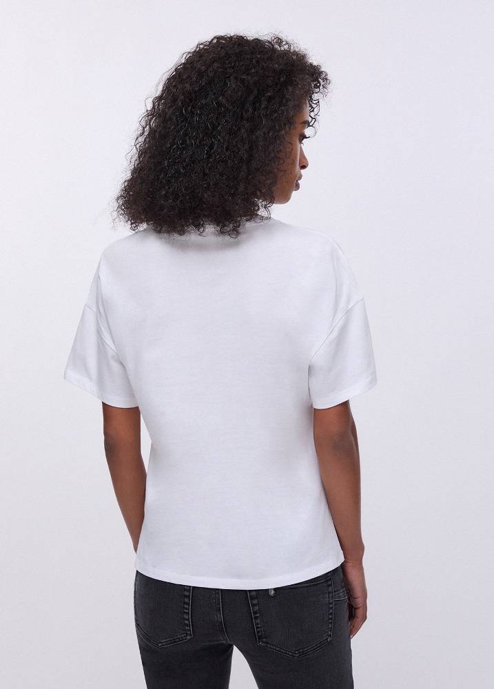LIU JO T-SHIRT WITH EMBROIDERED PATCH