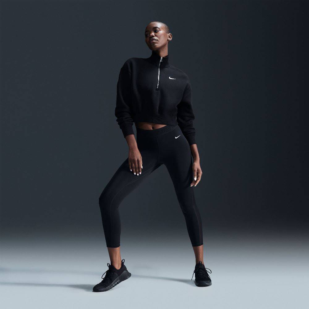 NIKE PRO DRI-FIT MED-RISE 7/8 MESH PANELED LEGGINGS
