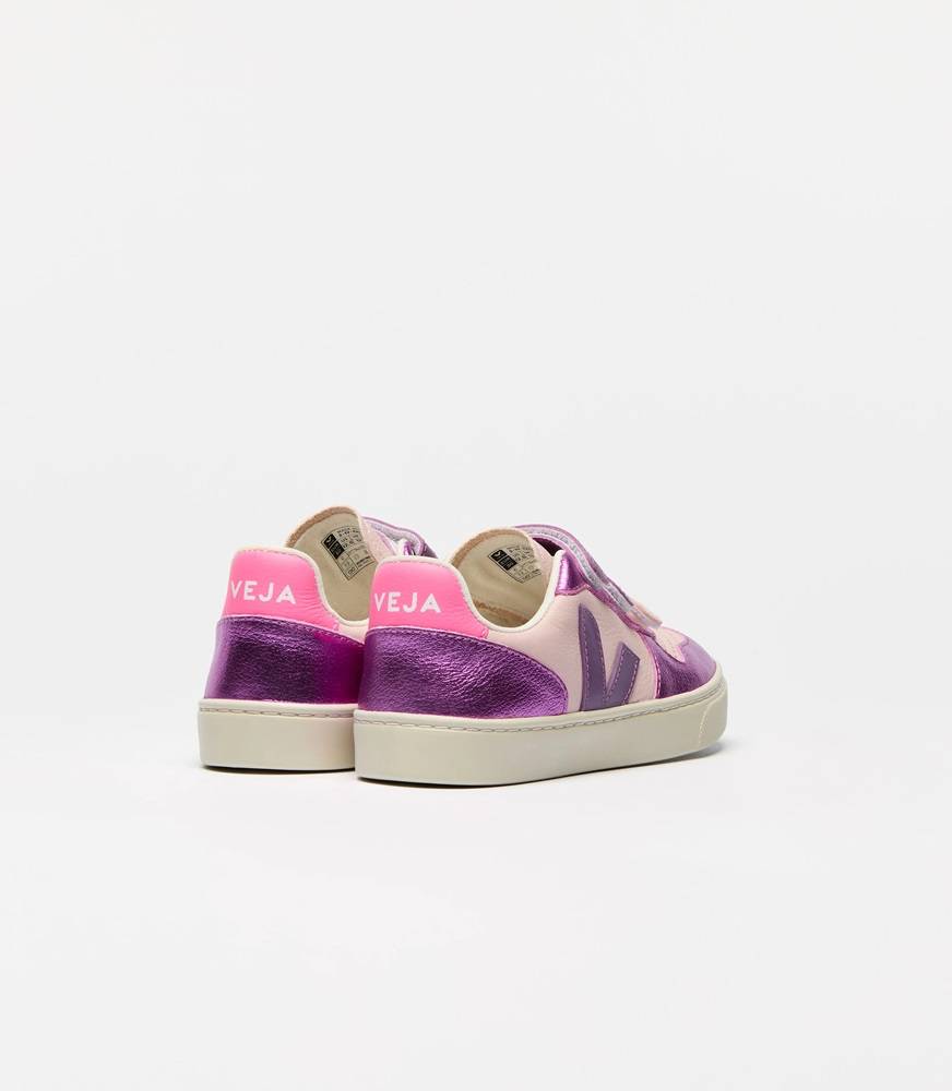 VEJA V-10 ORGANIC TRACED LEATHER KIDS