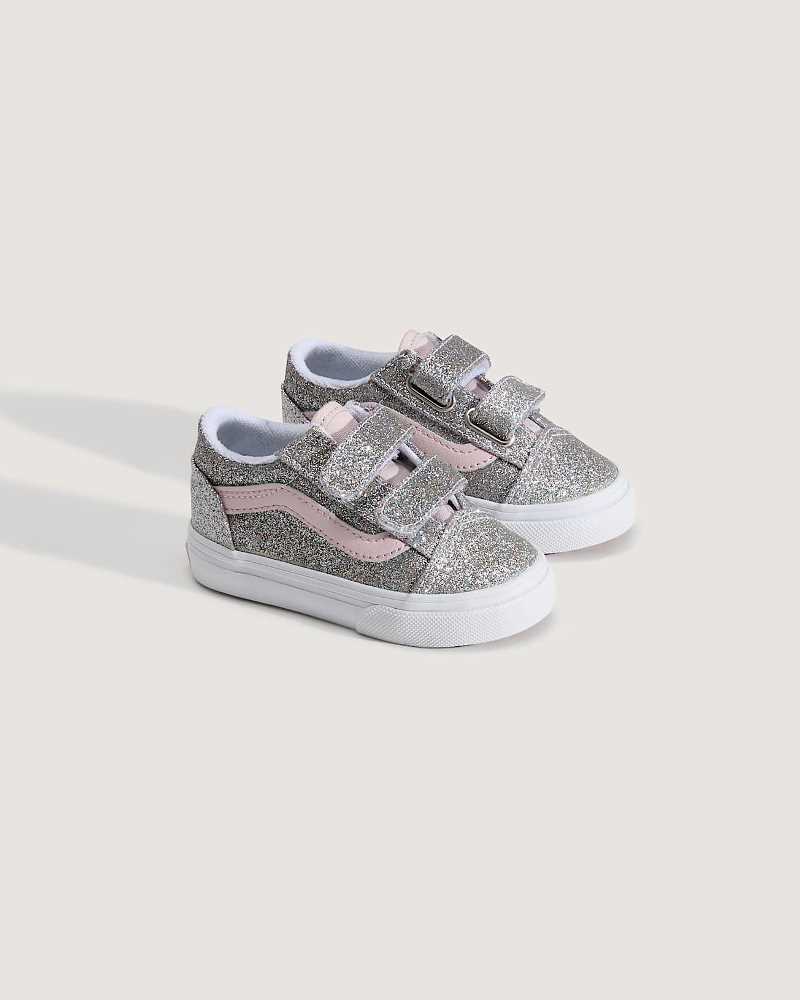 VANS TODDLER OLD SKOOL V GLITTER SHOES (1-4 YEARS)