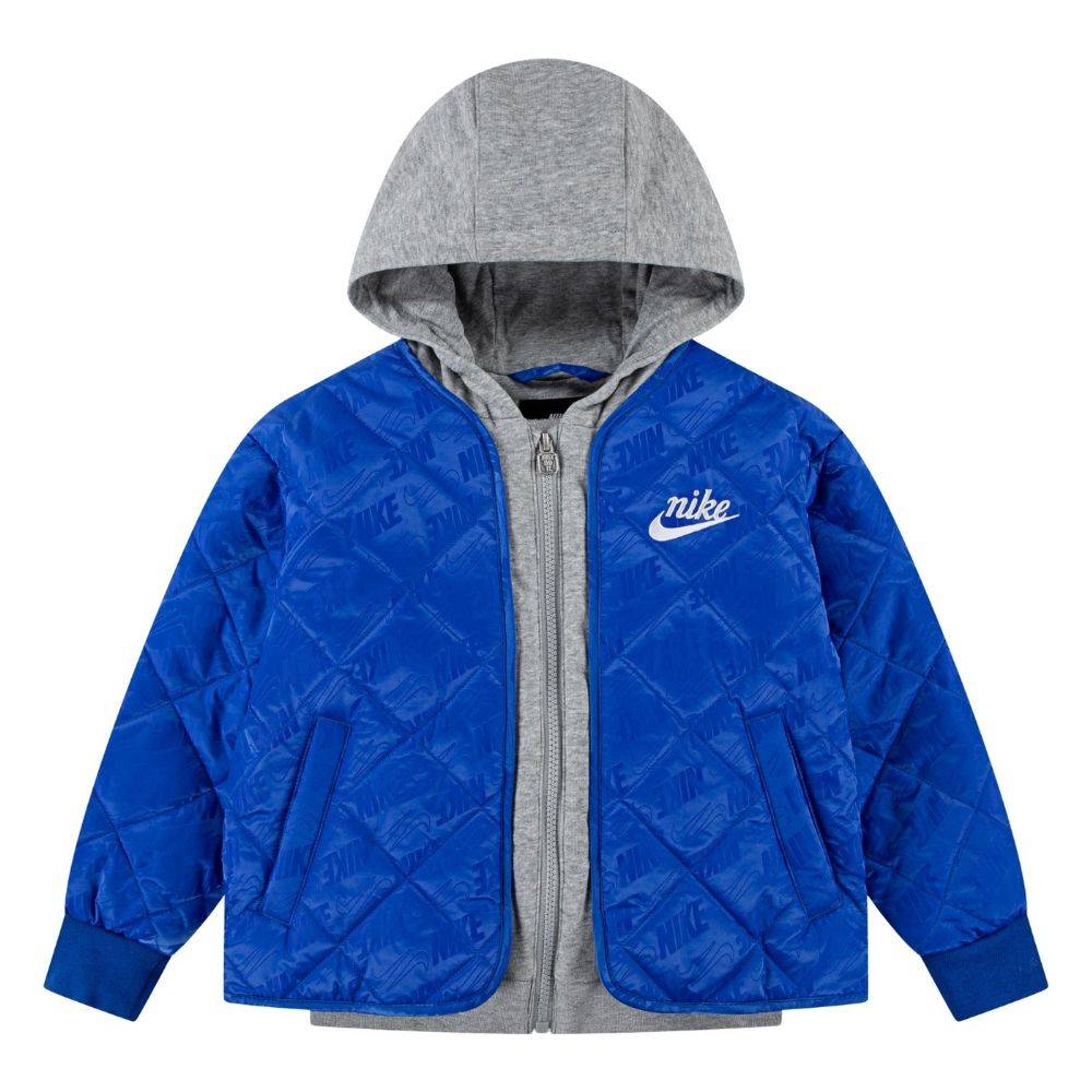 NIKE LITTLE KIDS FLEECE HOODED QUILT JACKET