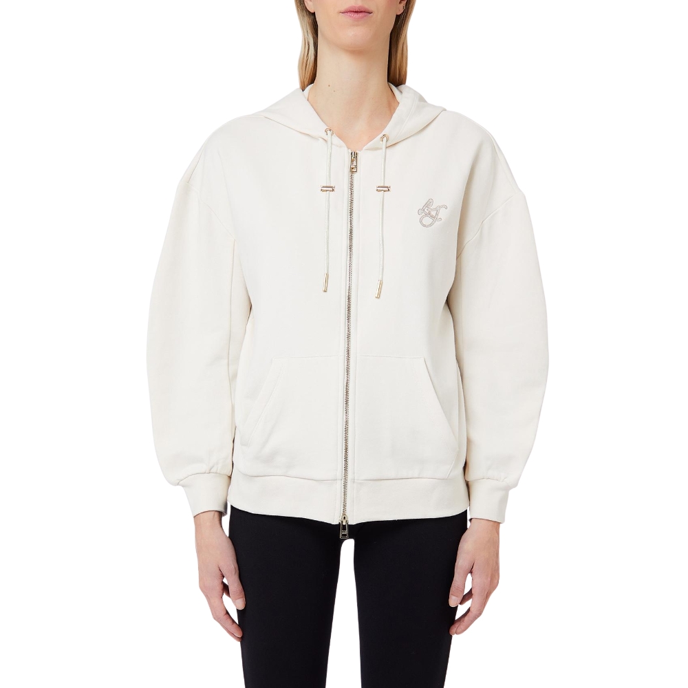 LIU JO ZIP HOODIE WITH EMRBOIDERY LOGO