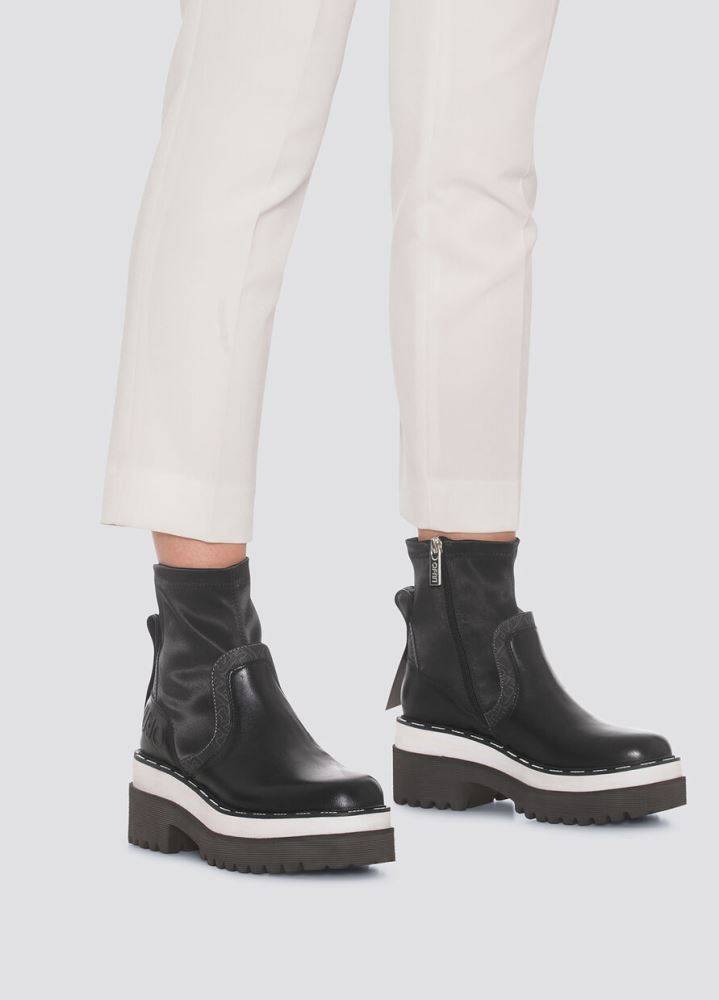 LIU JO PURPLE 05 ANKLE BOOTS WITH TRACK SOLE