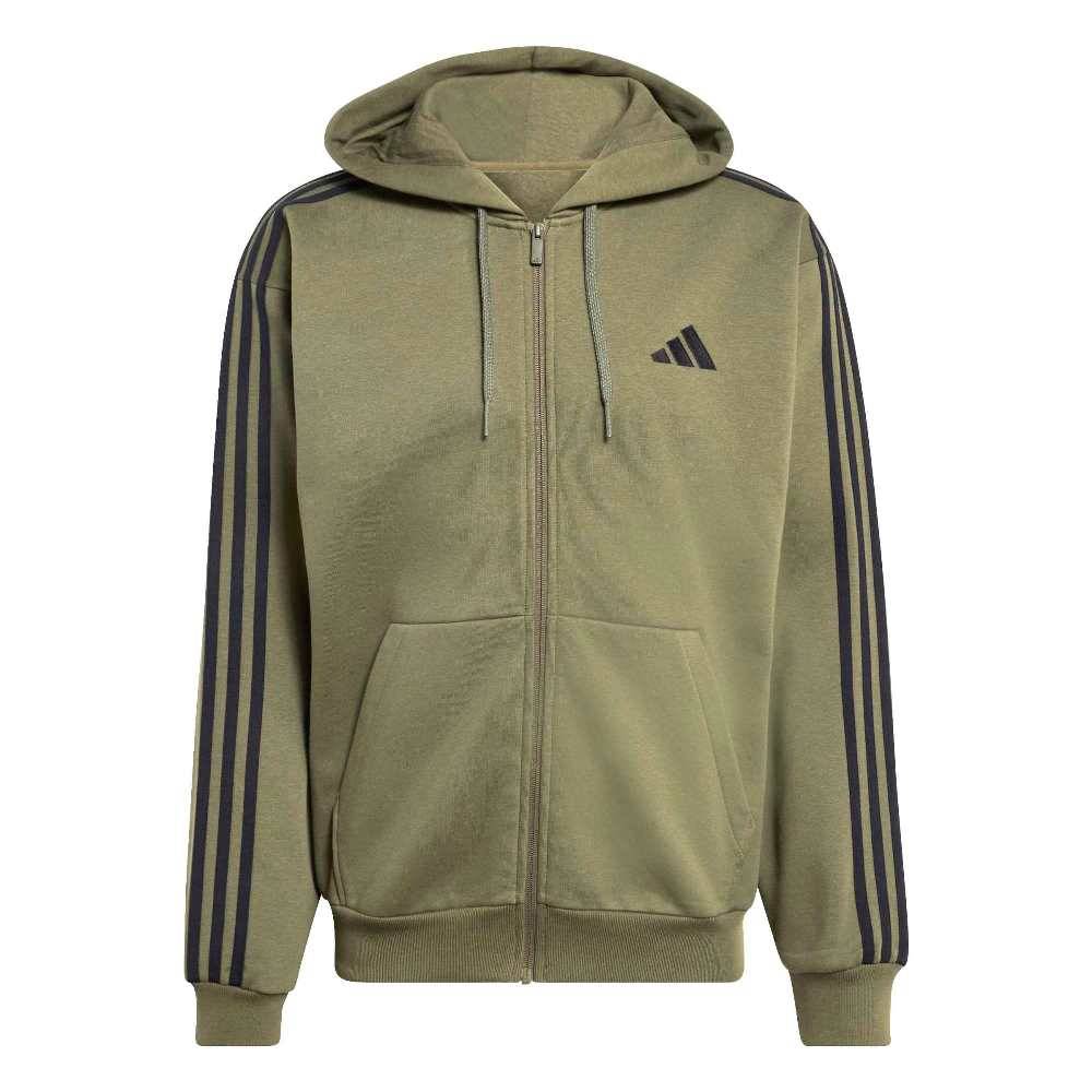 ADIDAS M ESSENTIALS 3-STRIPES FLEECE FULL-ZIP HOODIE