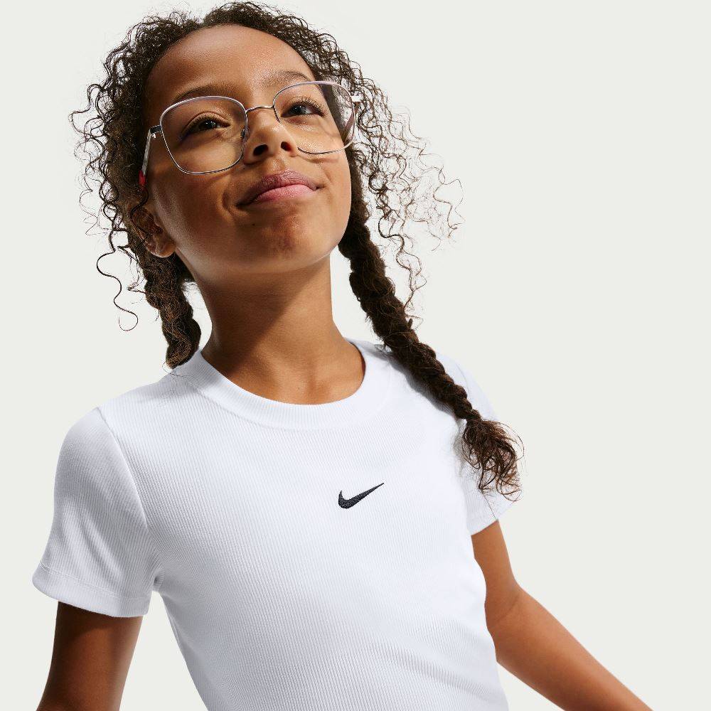 NIKE PRO GIRLS SLIM CROPPED RIBBED TEE