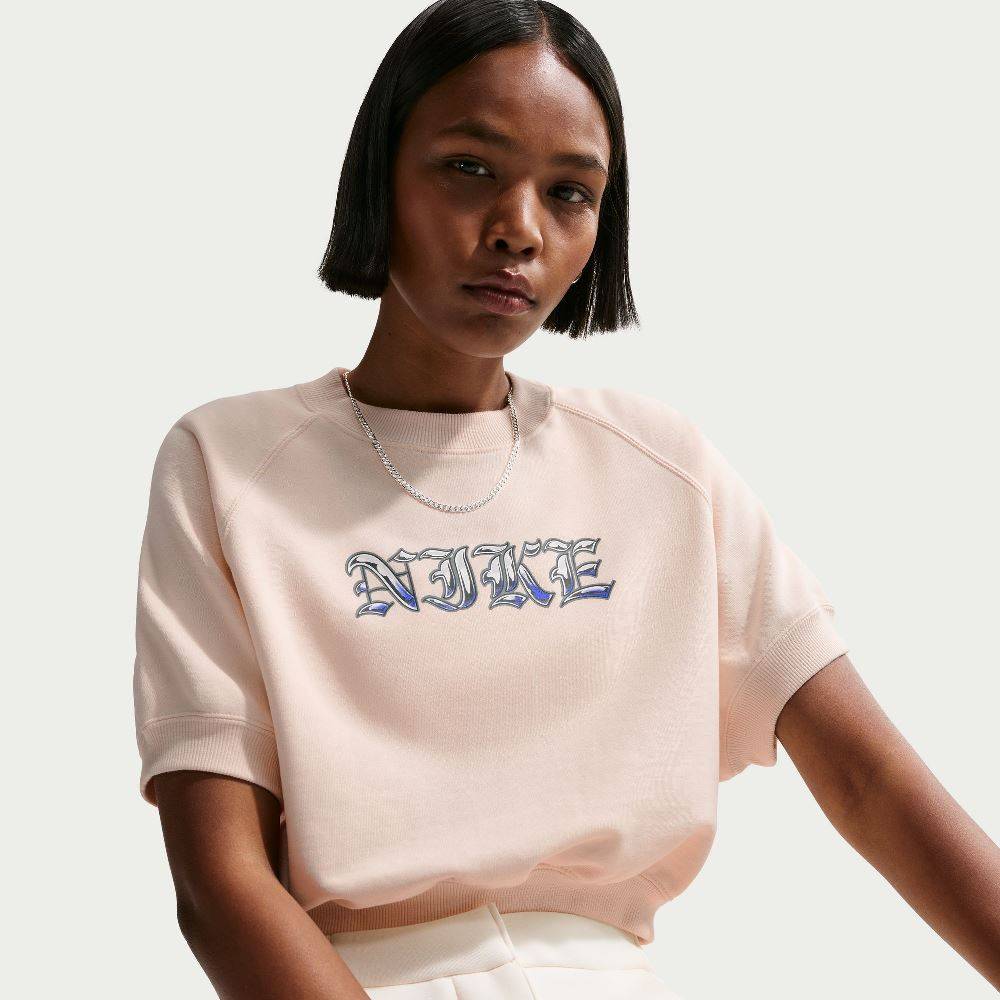 NIKE WOMENS NSW LOOSE SHORT-SLEEVE FRENCH TERRY TOP
