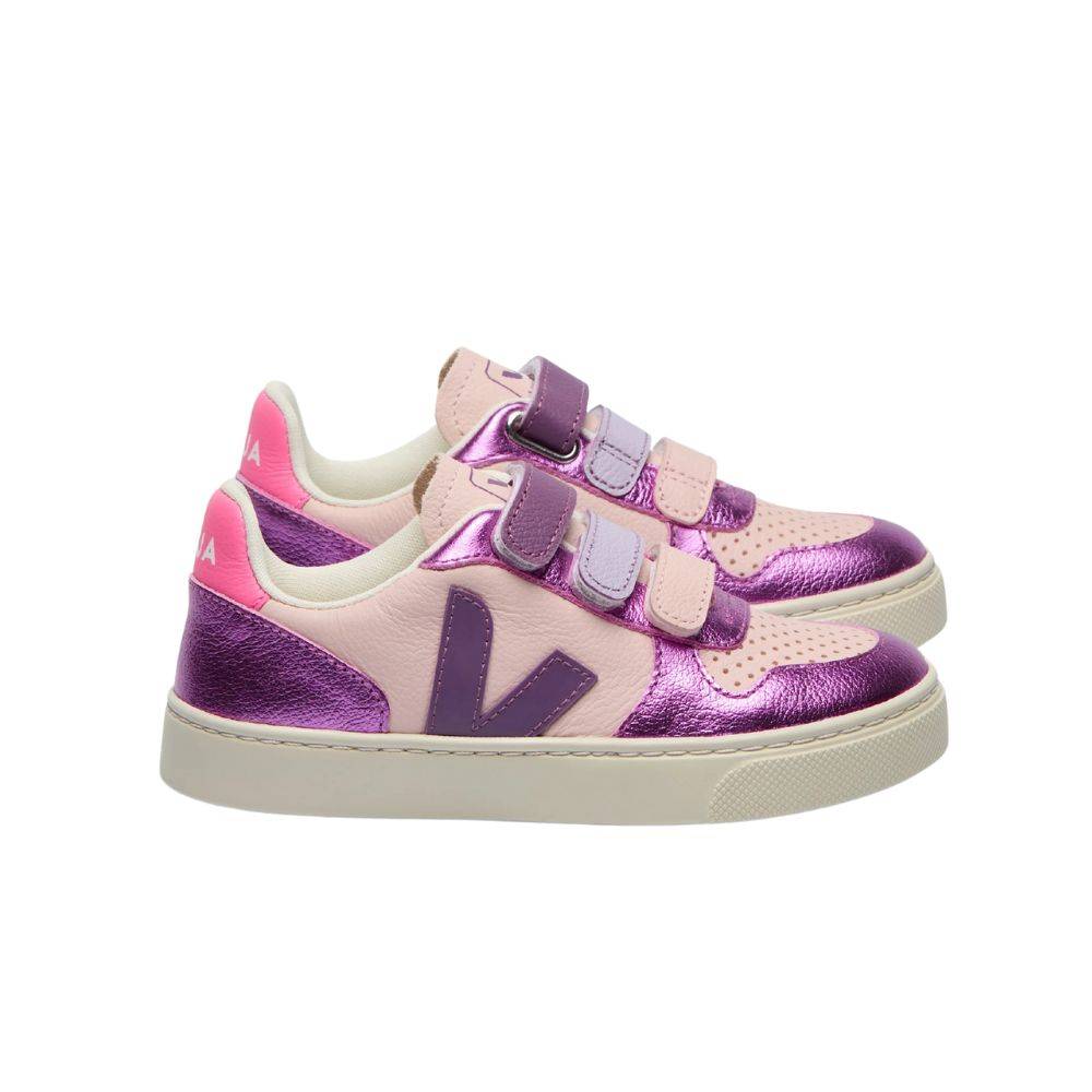 VEJA V-10 ORGANIC TRACED LEATHER KIDS