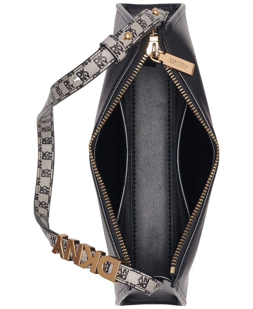 DKNY AVRIL LOGO PLAGUE SHOULDER BAG