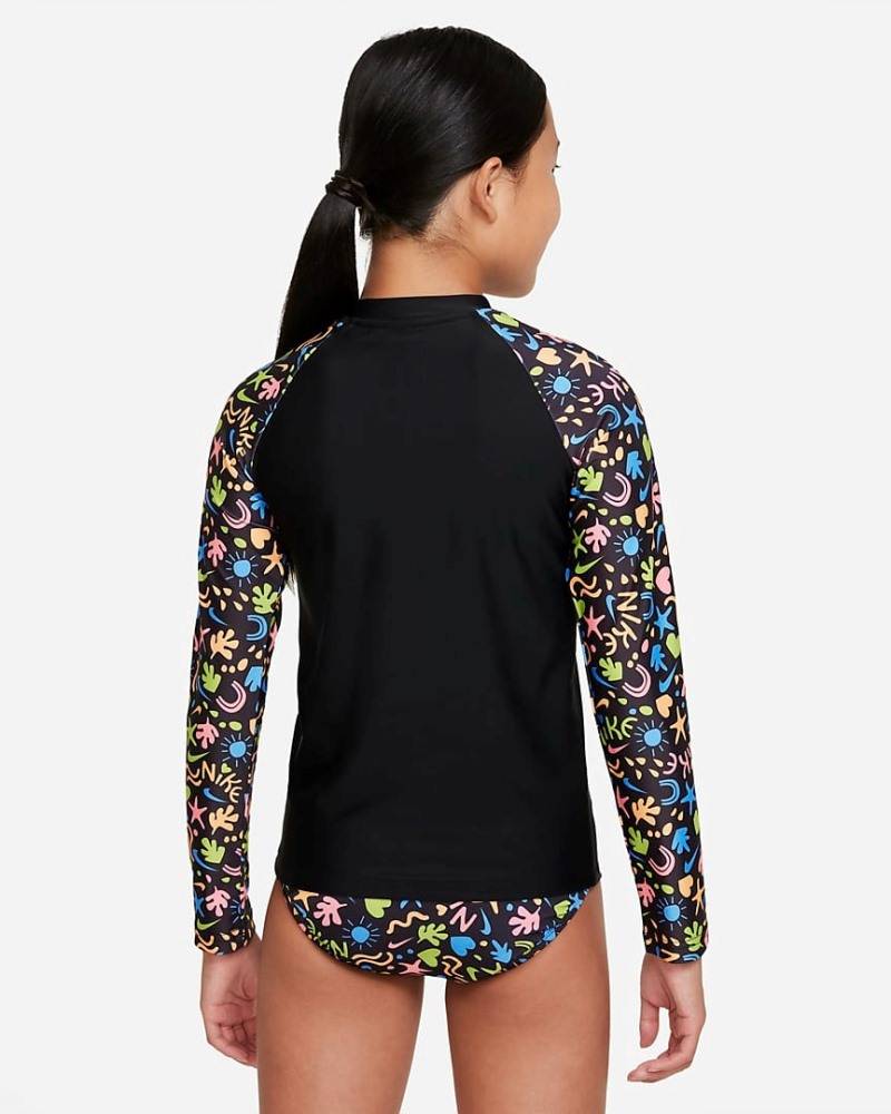 NIKE GIRLS FUN FOREST LONG-SLEEVE ZIP HYDROGUARD