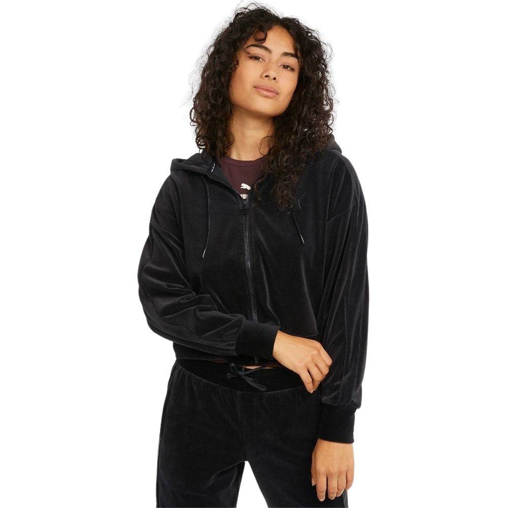 PUMA ICONIC T7 VELOUR WOMENS FULL-ZIP HOODIE