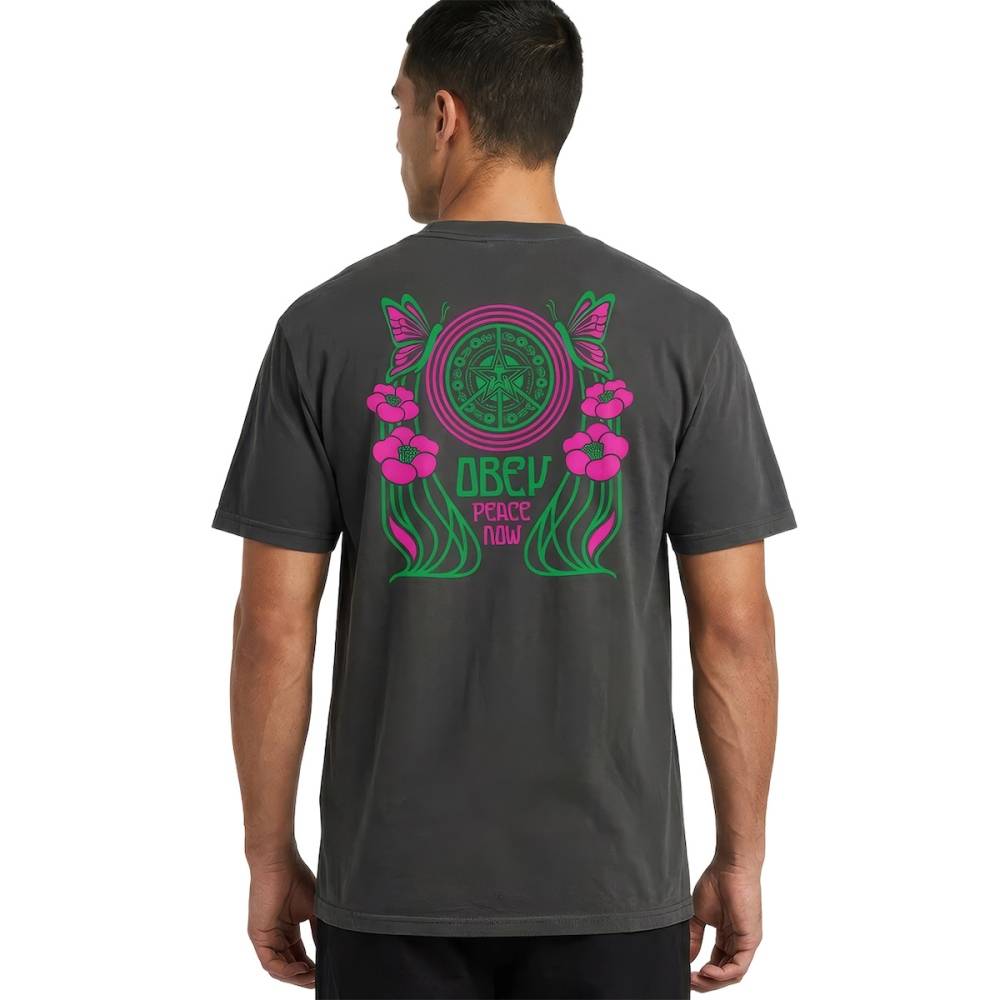 OBEY PEACE NOW BUTTERFLIES TEE