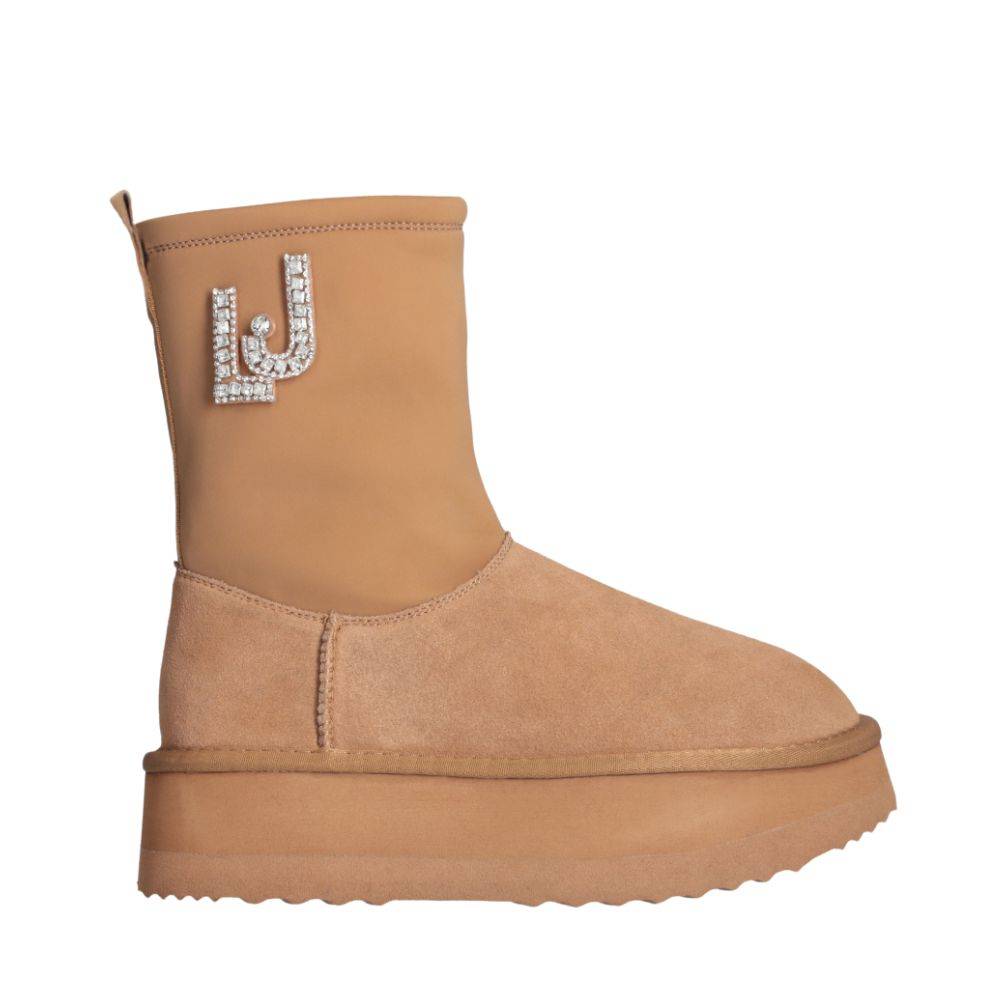 LIU JO JANE 02 - WARM ANKLE BOOTS WITH BEJEWELLED LOGO