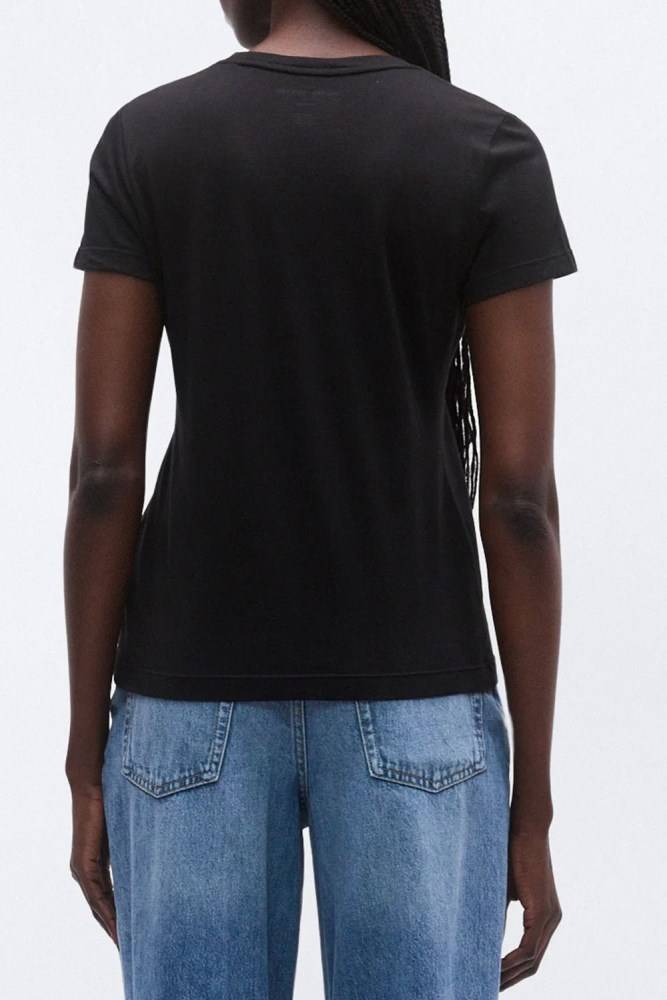 DKNY STUDDED LOGO CREW NECK TEE