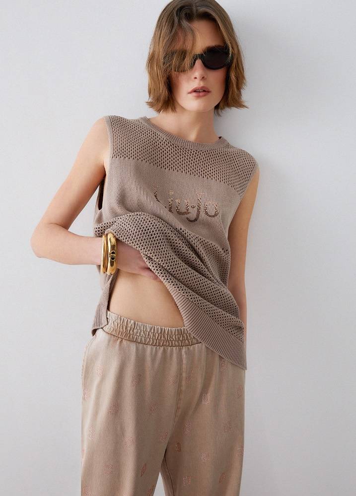 LIU JO OPENWORK KNIT TOP