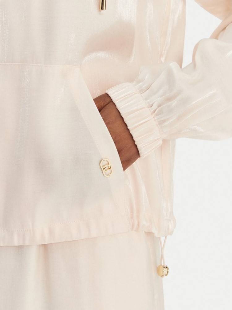 LIU JO LAMINATED HOODED JACKET
