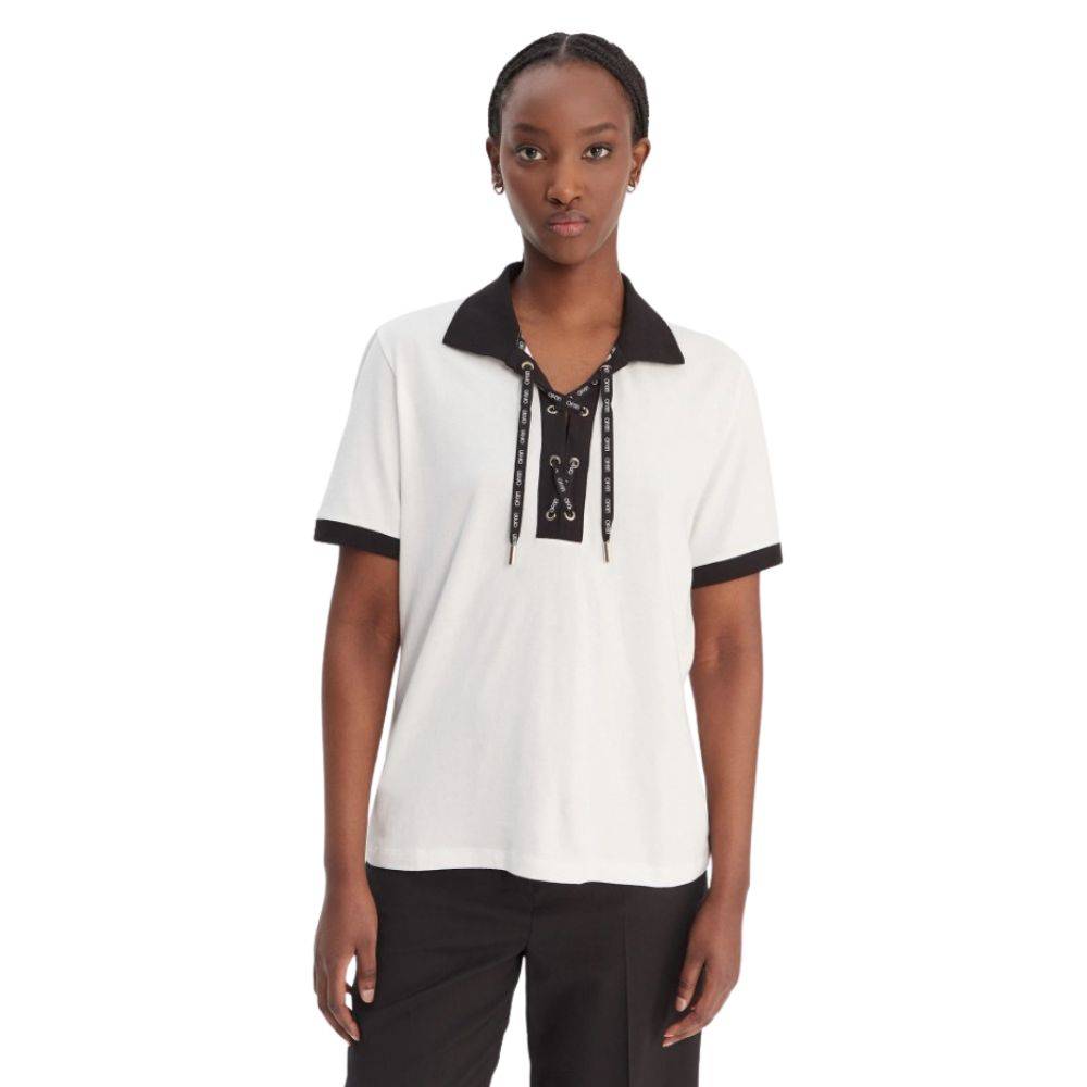 LIU JO POLO T-SHIRT WITH LOGO STRAP