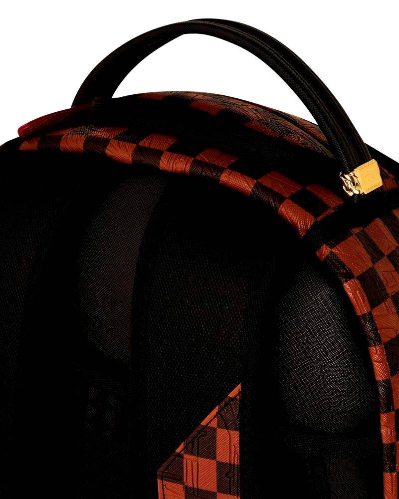 SPRAYGROUND EMBOSSED CHECK BROWN DLXSV BACKPACK